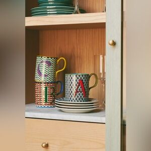 New🌟Anthropologie-Parker Stoneware Monogram Mug
